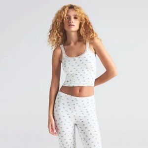 Skims Soft Lounge Lace Cami in Blue Garden Print, Size Medium M NWT